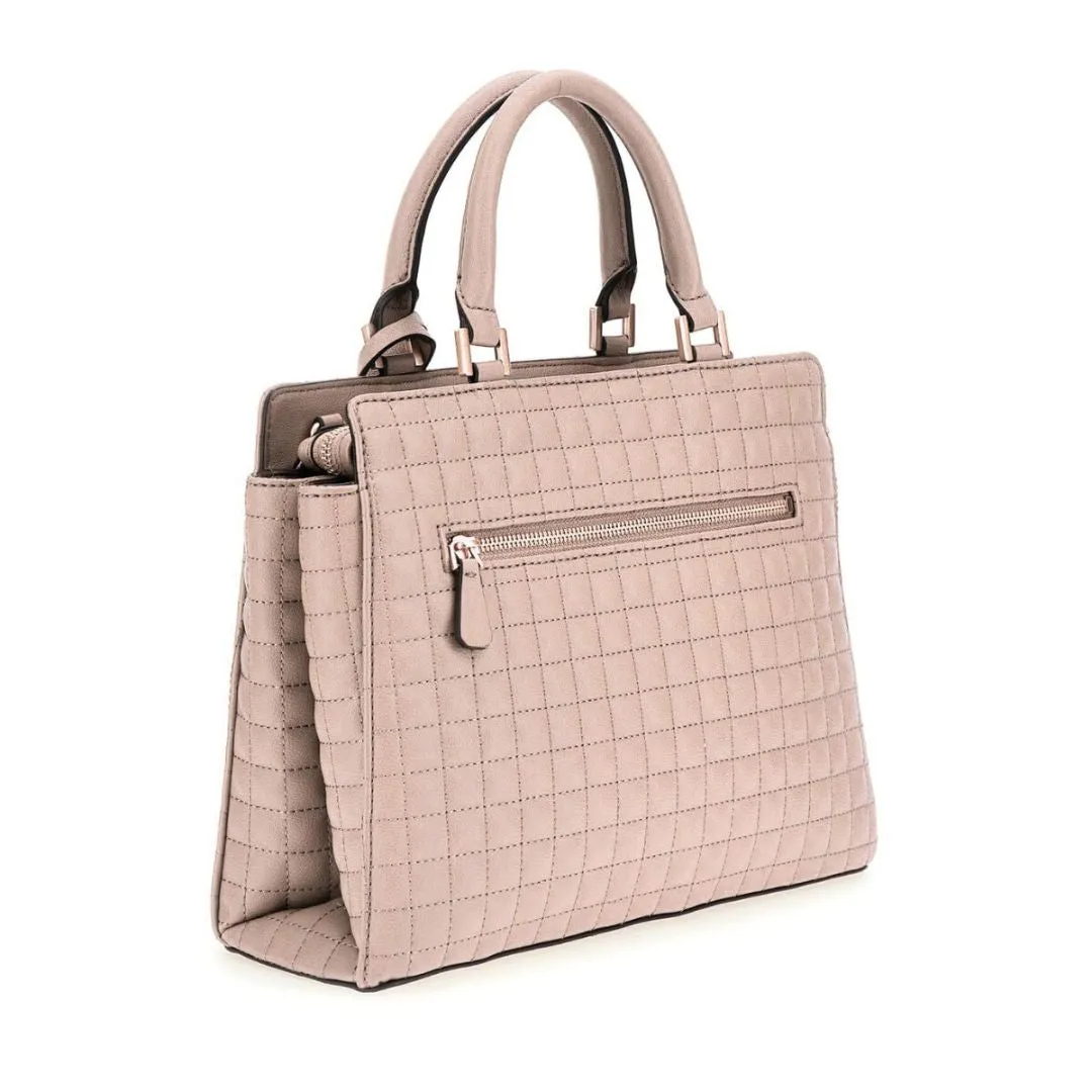 GUESS TIA Quilted Satchel Bag Women - CRM