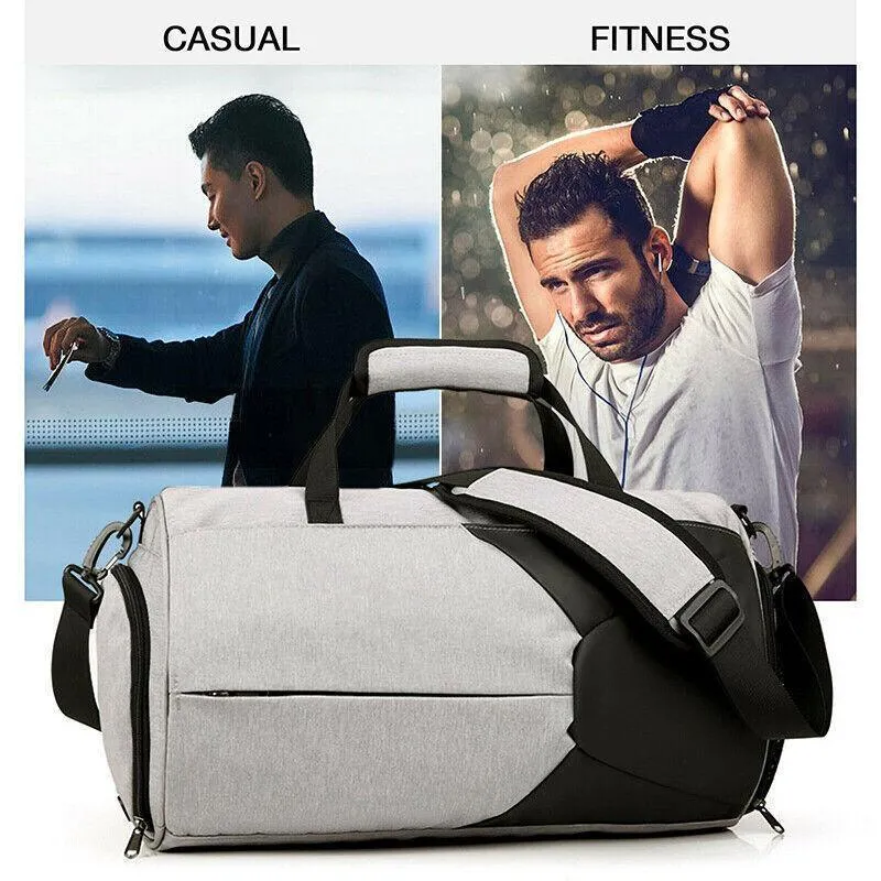 Gym Duffel Bags 30L Canvas Travel Bag Waterproof Fitness Shoes Compartment Shoe