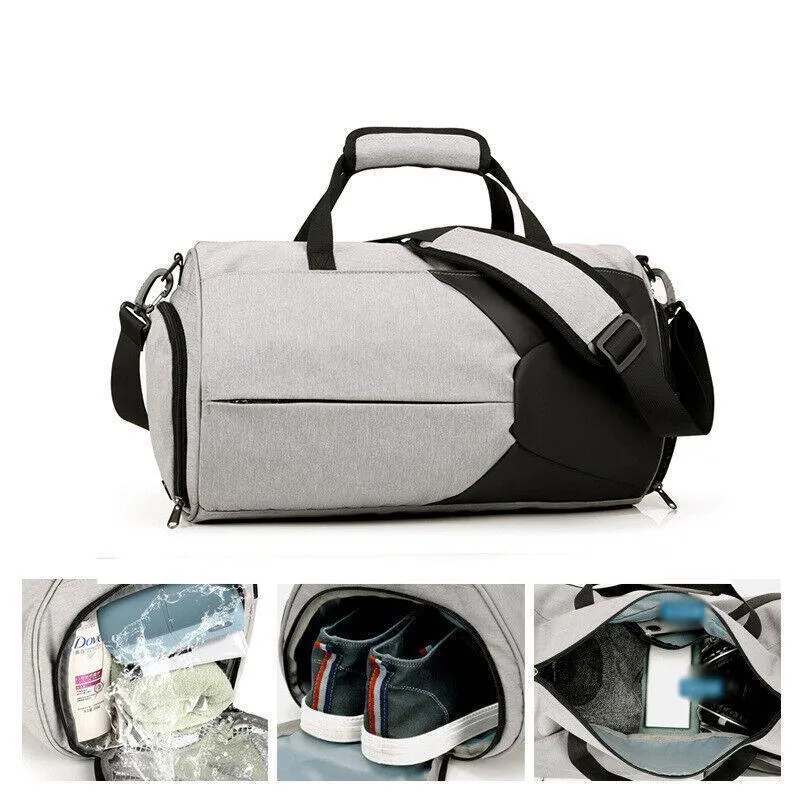 Gym Duffel Bags 30L Canvas Travel Bag Waterproof Fitness Shoes Compartment Shoe