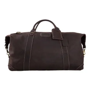 Handmade Full Grain Leather Duffle Bag, Mens Weekend Bag