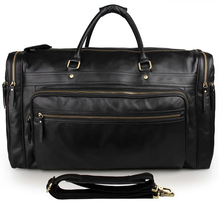 Handmade Full Grain Leather Mens Duffle Bag, Leather Travel Bag, Weekender Bag