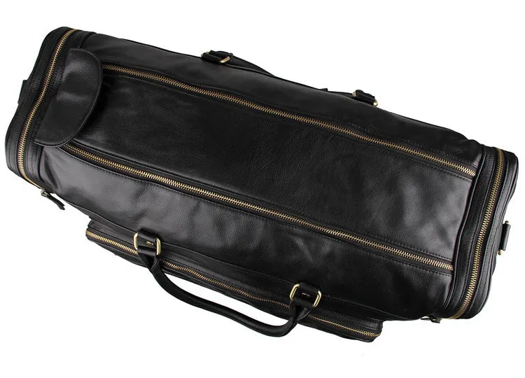 Handmade Full Grain Leather Mens Duffle Bag, Leather Travel Bag, Weekender Bag