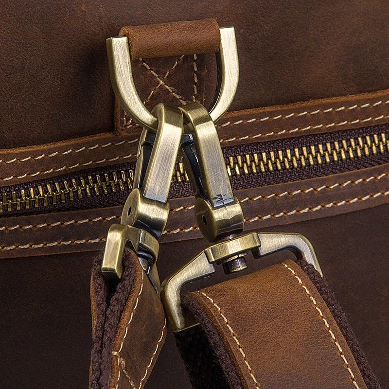 Handmade Full Grain Leather Mens Duffle Bag, Leather Travel Bag, Weekender Bag