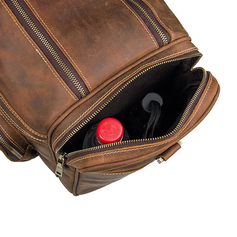 Handmade Full Grain Leather Mens Duffle Bag, Leather Travel Bag, Weekender Bag