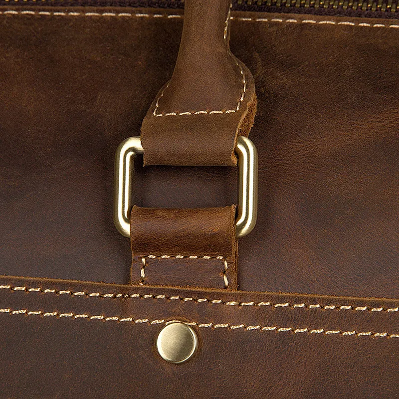 Handmade Full Grain Leather Mens Duffle Bag, Leather Travel Bag, Weekender Bag
