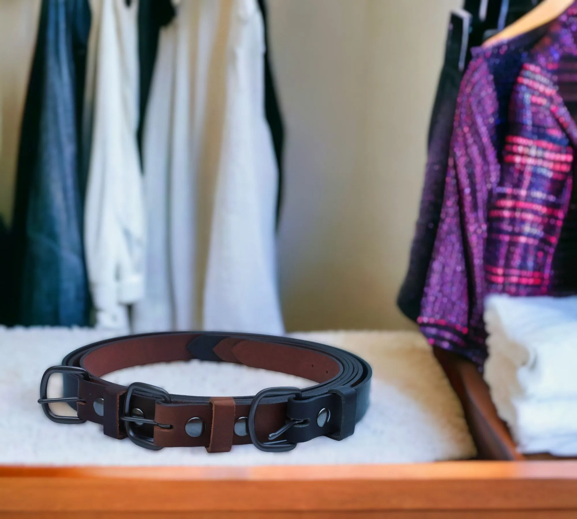 Handmade Men's Solid Leather Belts - 1 1/4 Inch, Sizes 30-48