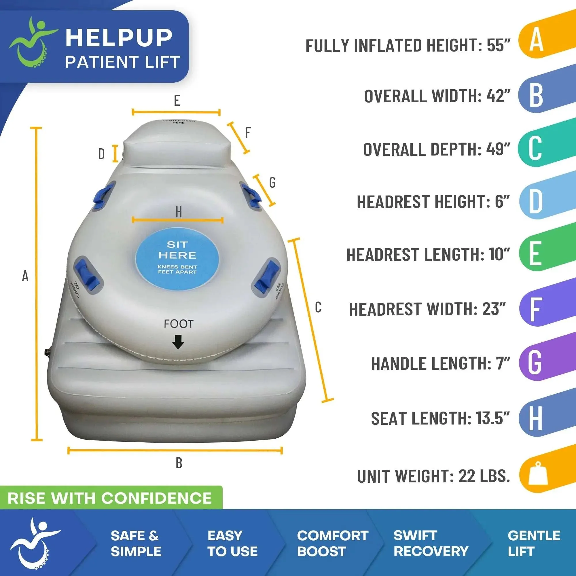 HelpUp Fall Recovery Patient Lift Safe Portable Floor Lift Assist Device