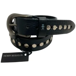 Henry Beguelin Nero Monete Washed Cuoio Belt