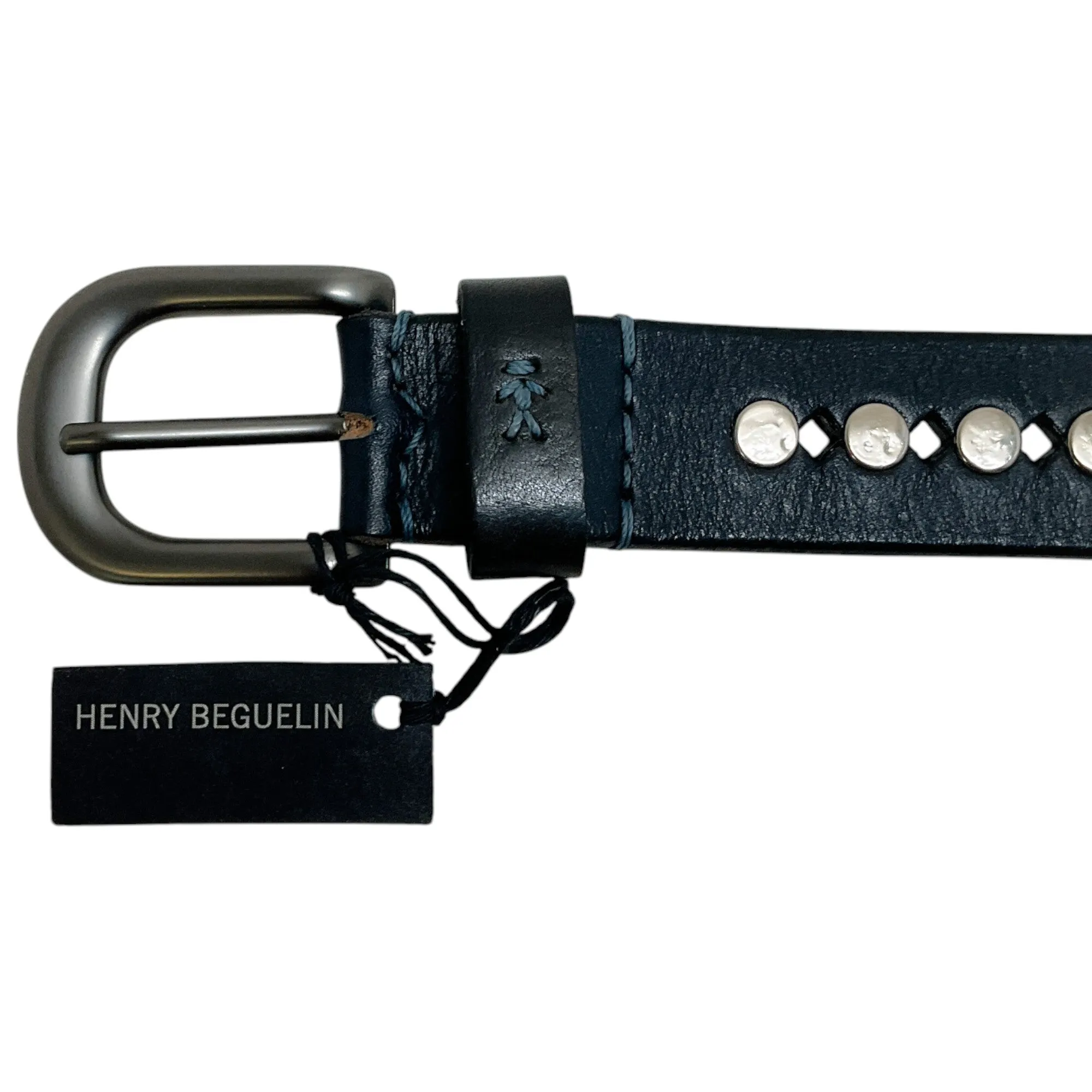 Henry Beguelin Nero Monete Washed Cuoio Belt