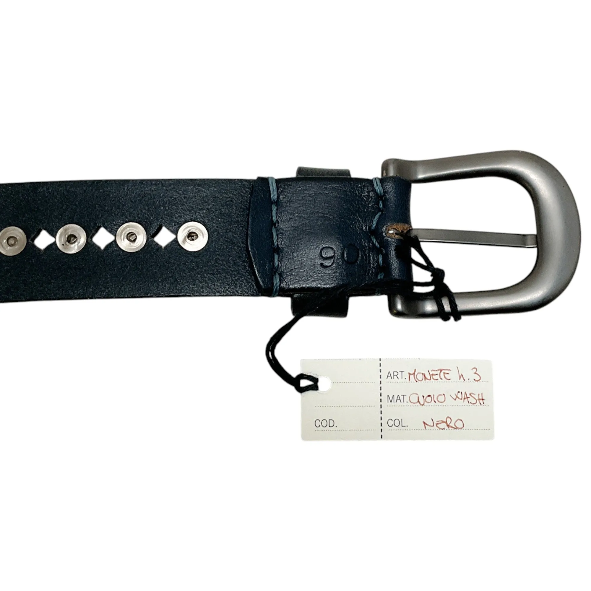 Henry Beguelin Nero Monete Washed Cuoio Belt