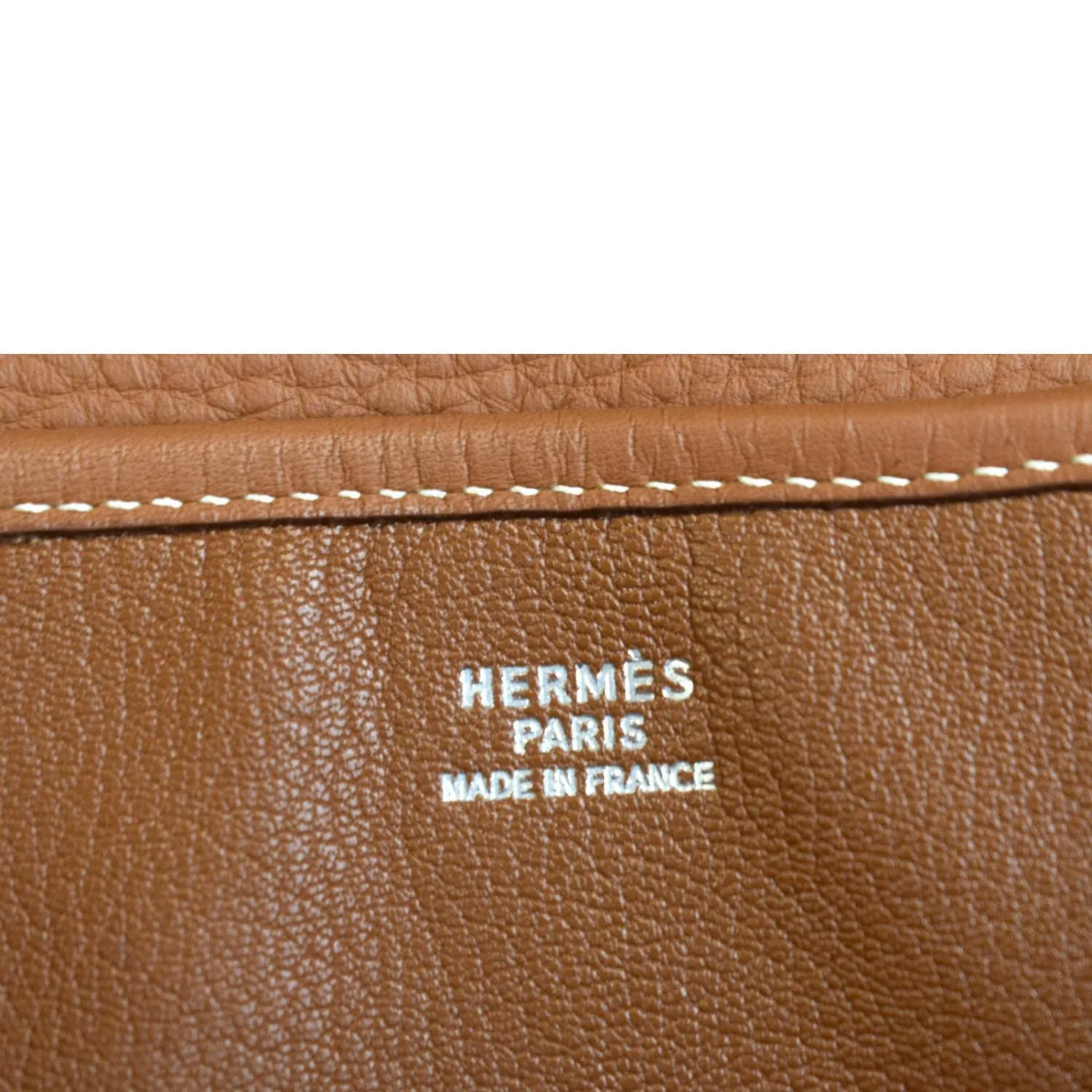 HERMES Christie Rhone Flap Clemence Leather Shoulder Bag Tan