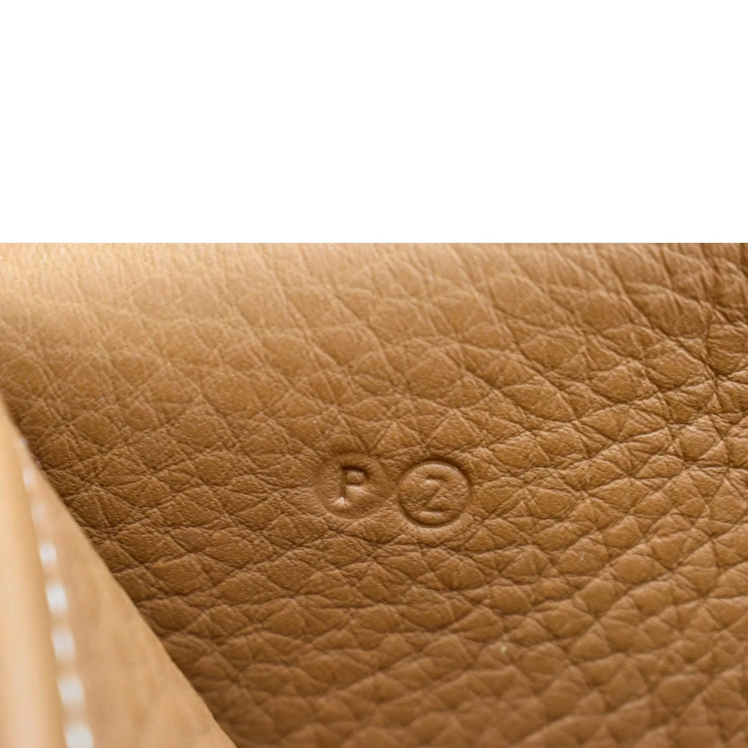 HERMES Christie Rhone Flap Clemence Leather Shoulder Bag Tan