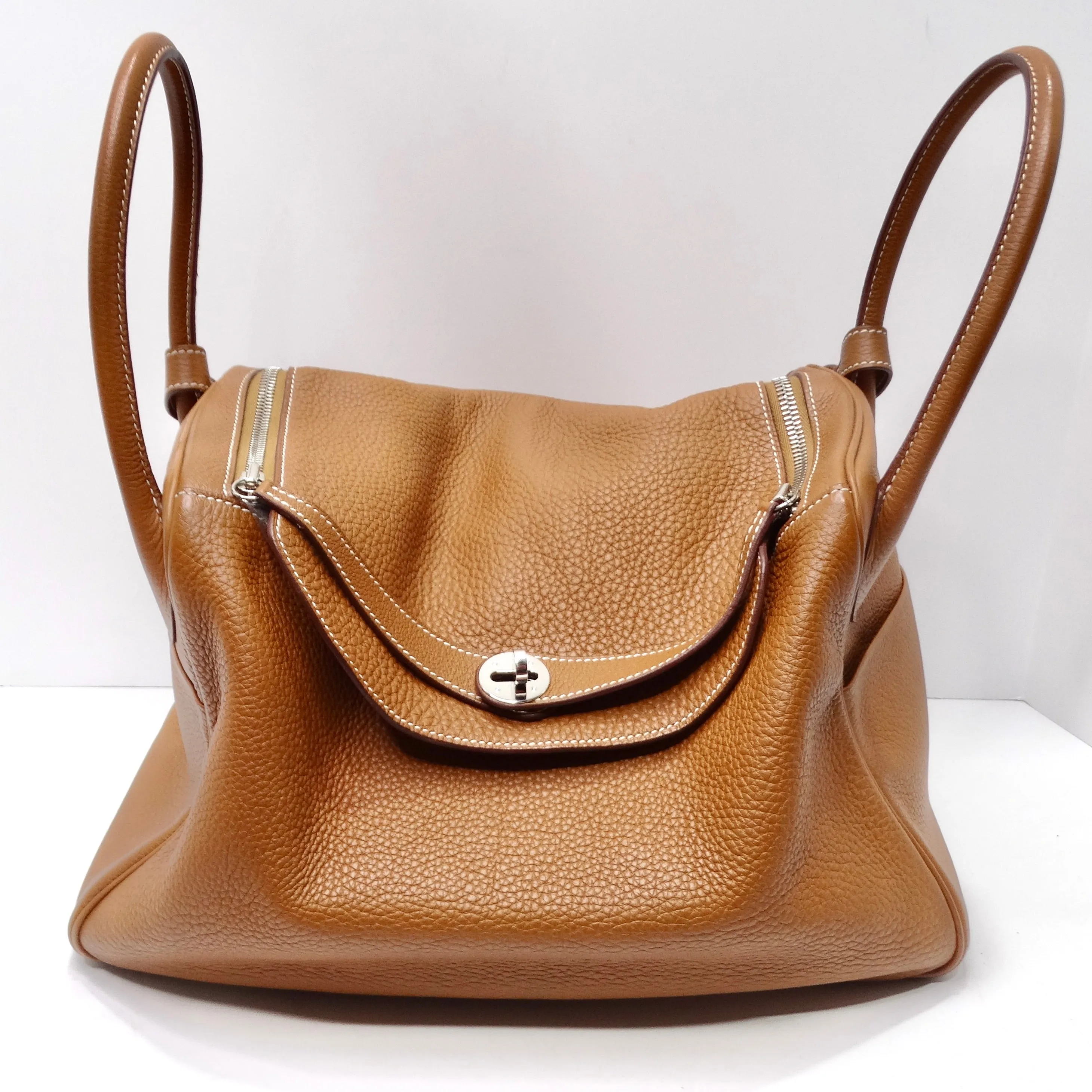 Hermès Lindy 34 Gold Clemence Leather Shoulder Bag