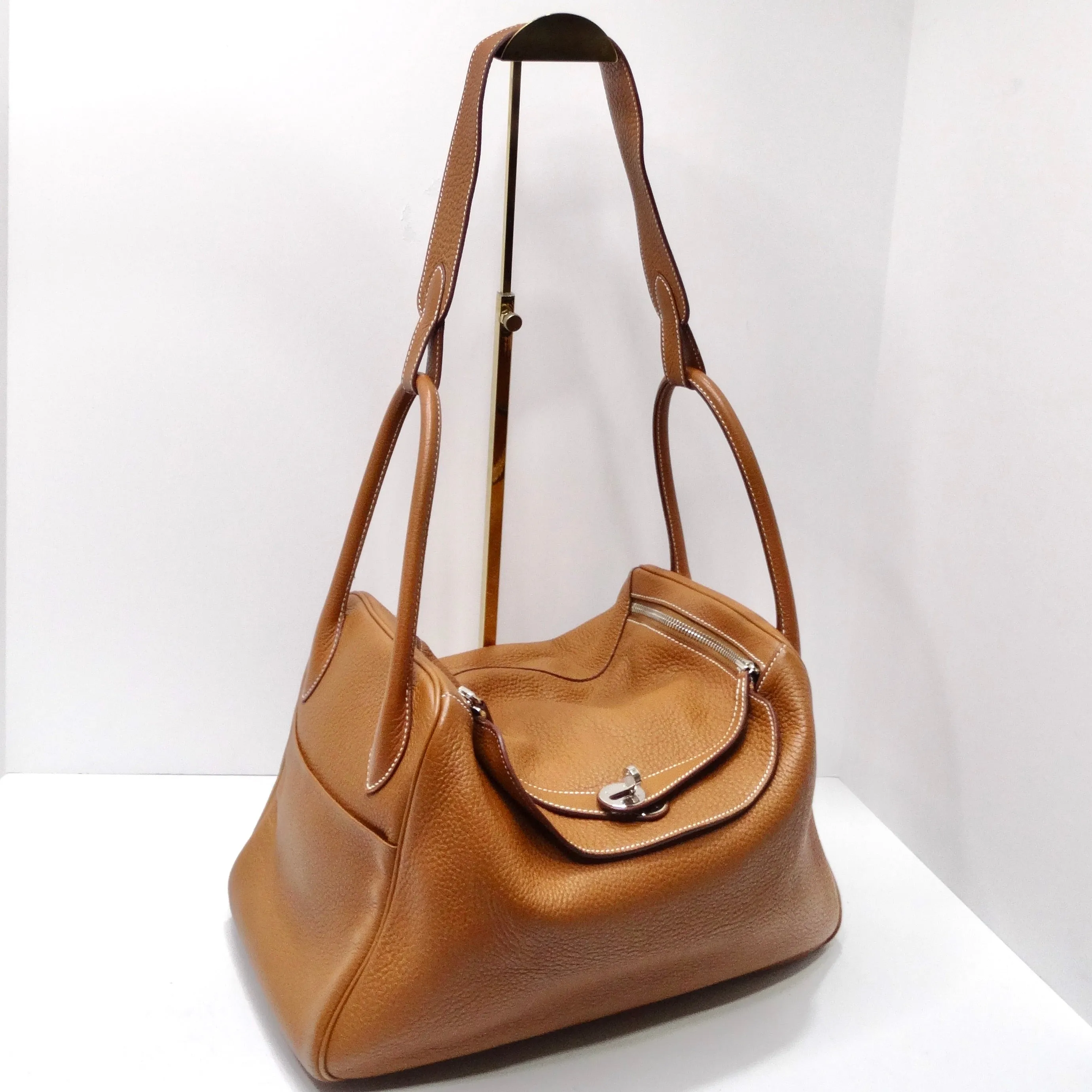 Hermès Lindy 34 Gold Clemence Leather Shoulder Bag