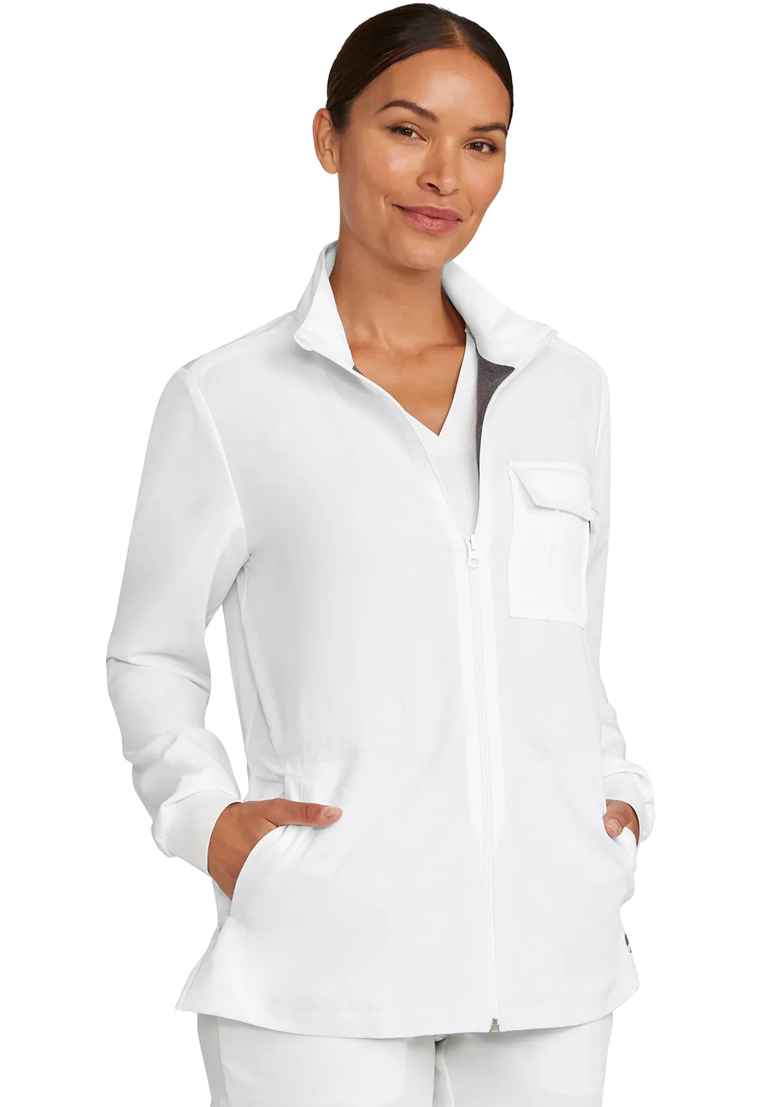 HH Quest HH360 Women's Zip Front Utility Jacket White Gardenia