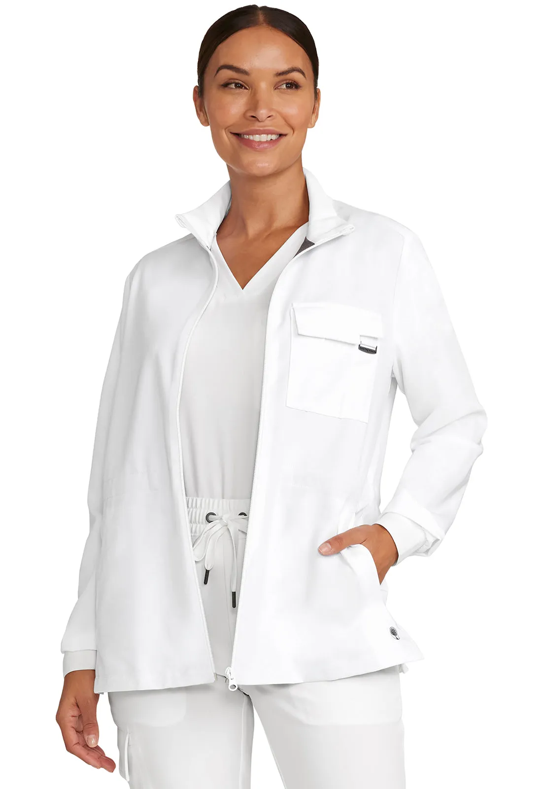 HH Quest HH360 Women's Zip Front Utility Jacket White Gardenia