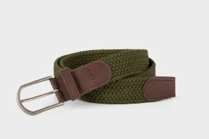 Ibex England Khaki Repreve Stretch Woven Belt - M - 9509-M