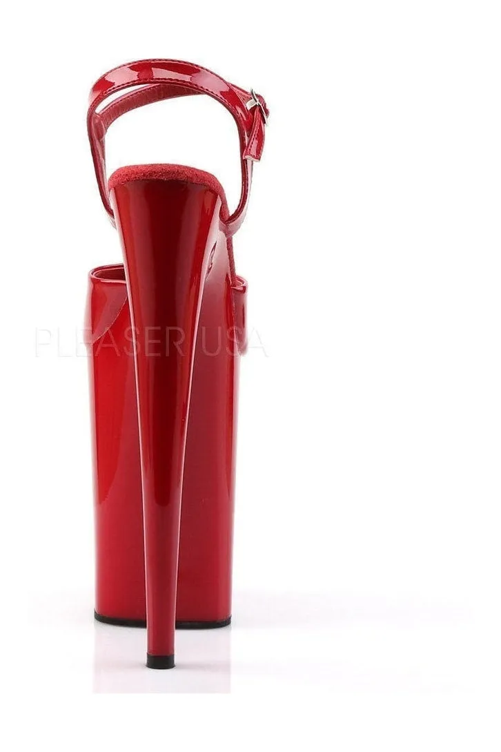 INFINITY-909 Platform Sandal  | Red Patent
