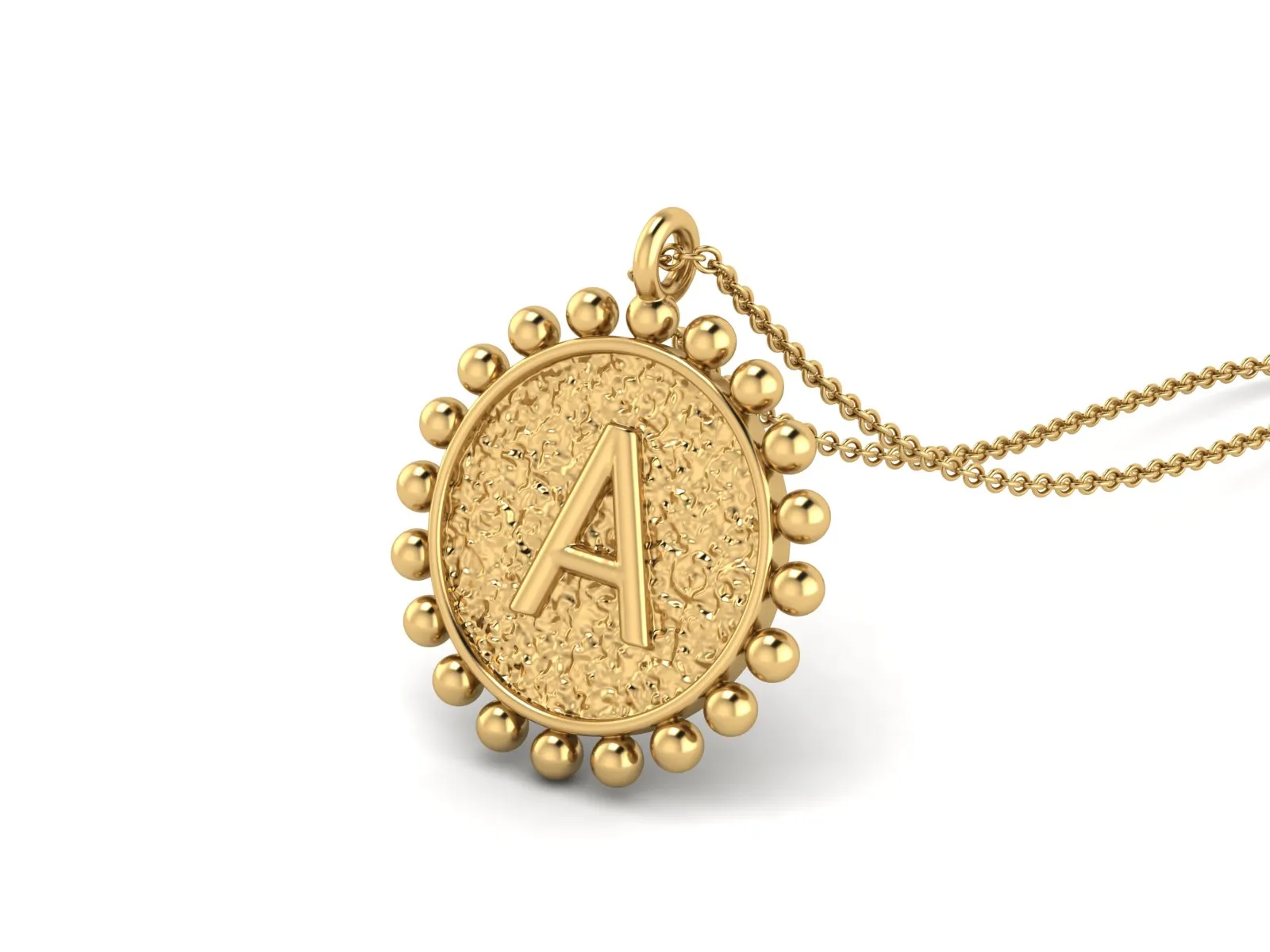 Initial A to Z Personalized Necklace Sterling Silver In Yellow Gold