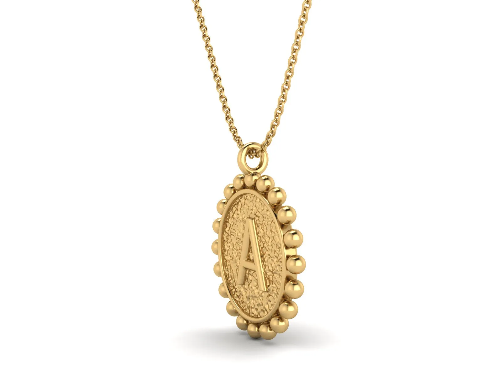 Initial A to Z Personalized Necklace Sterling Silver In Yellow Gold