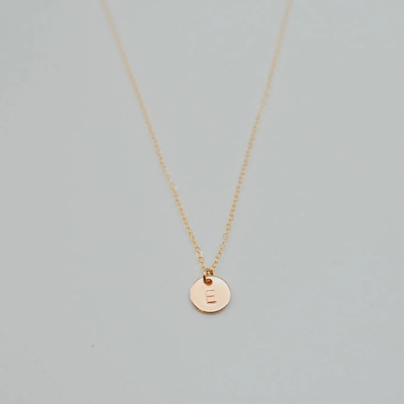 Initial Letter Pendant Stamped Necklace CHARM ONLY