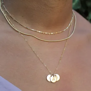 Initial Letter Pendant Stamped Necklace CHARM ONLY