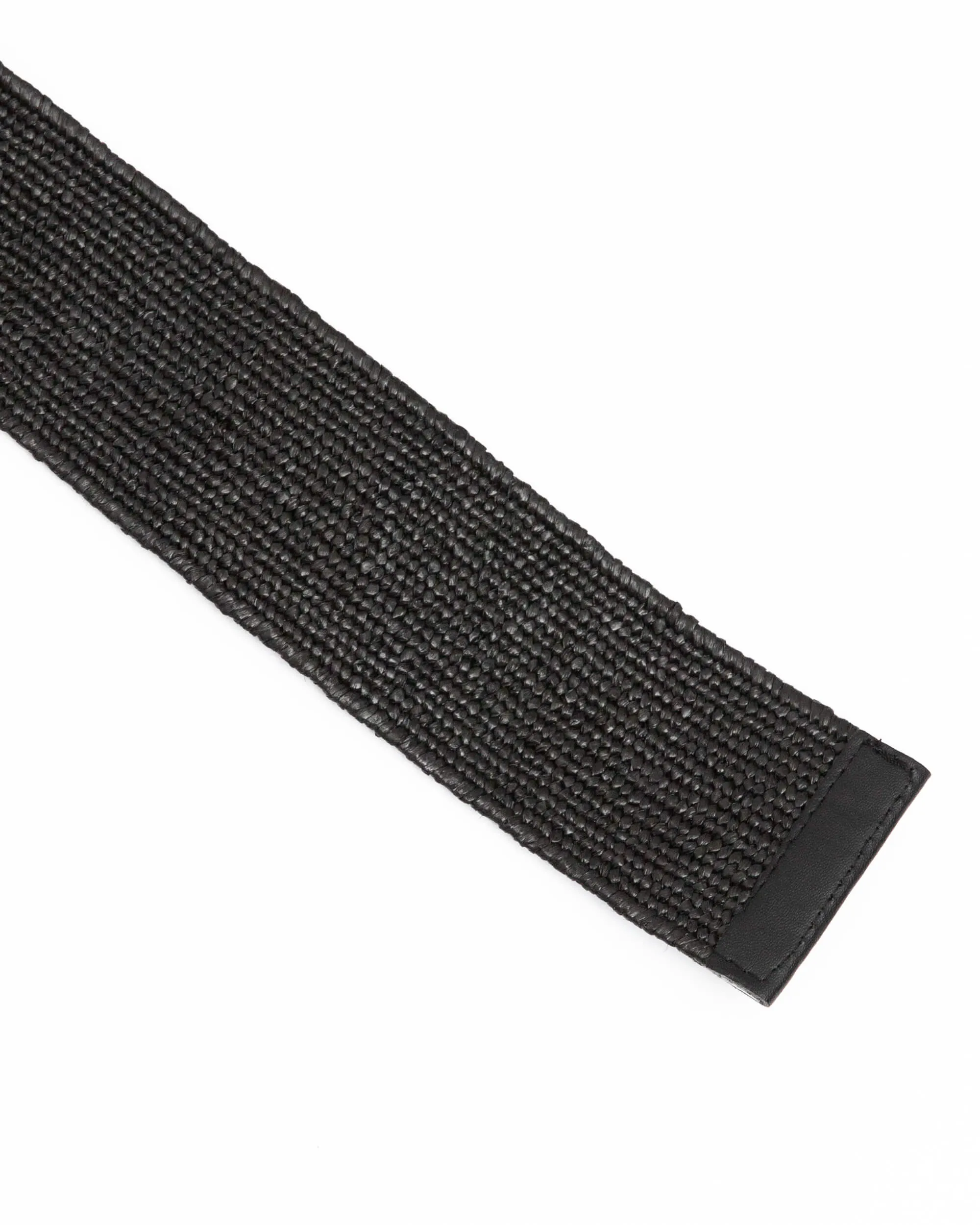 INTERLACED GOLD STATEMENT BUCKLE WOVEN BELT