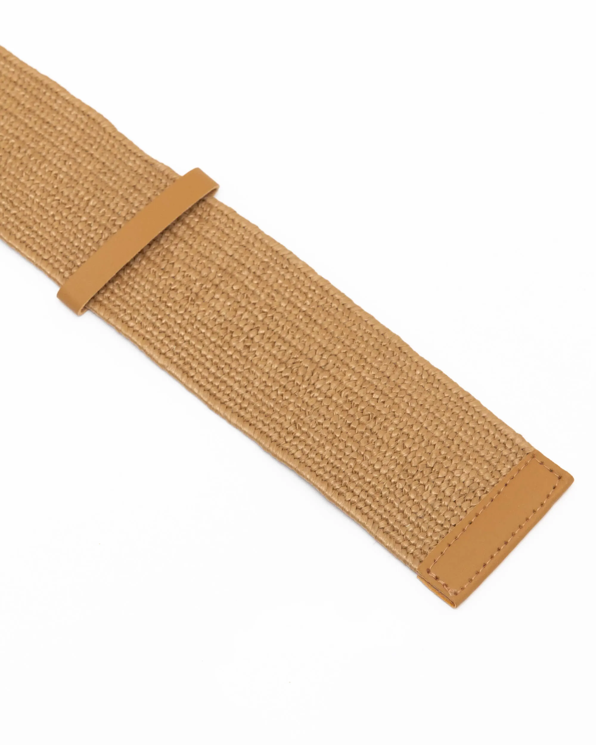 INTERLACED GOLD STATEMENT BUCKLE WOVEN BELT
