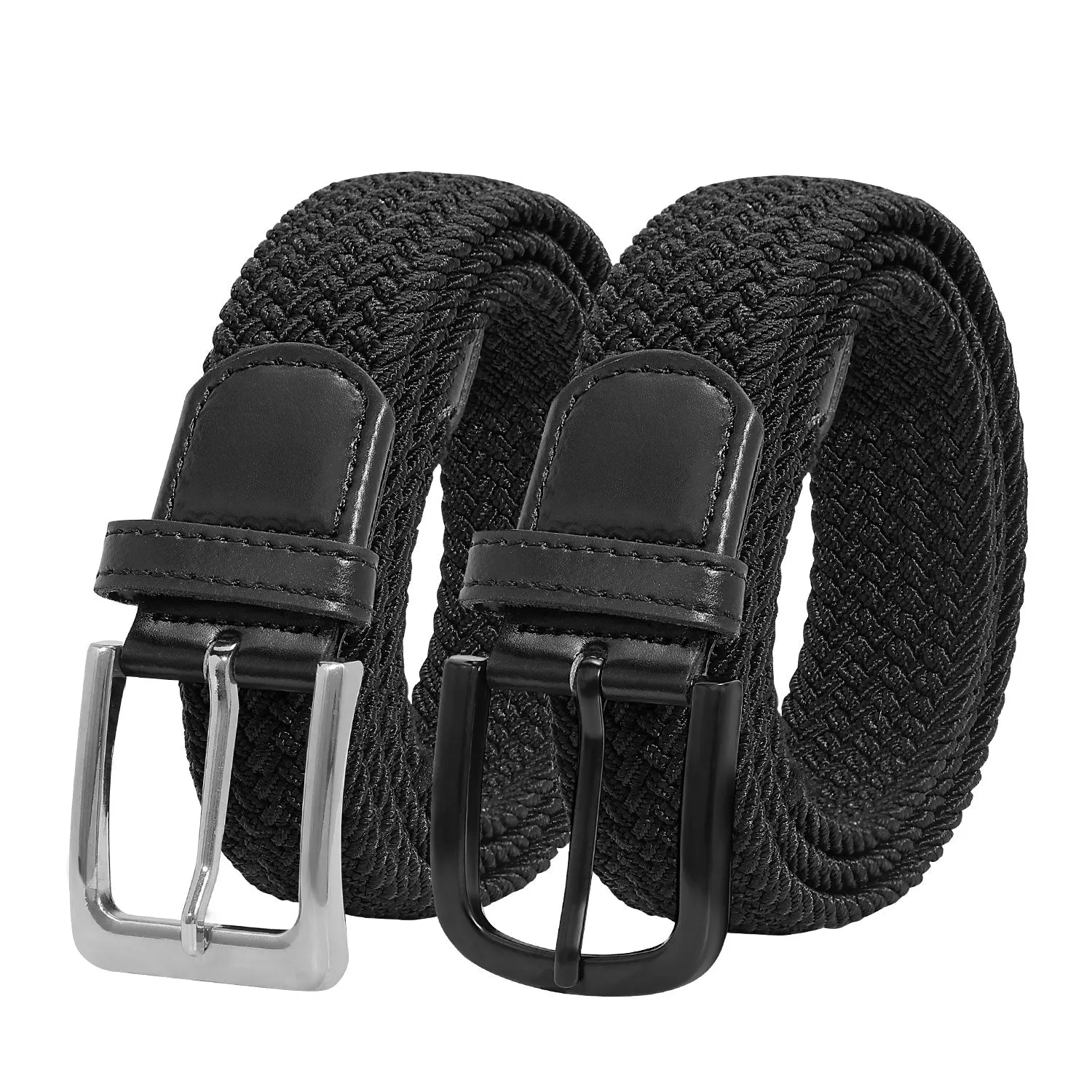 Jasgood Braided Canvas Stretch Belt Elastic Casual Belt For Men Woven Elastic Belt-Causal Belt for Golf Pants Jeans
