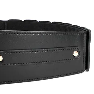 JASGOOD Women Wide Belt Elastic Vintage Buckle Leather Belt for Ladies Dress