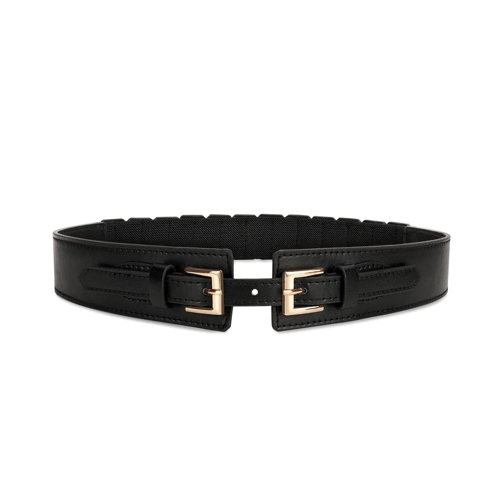 JASGOOD Women Wide Belt Elastic Vintage Buckle Leather Belt for Ladies Dress