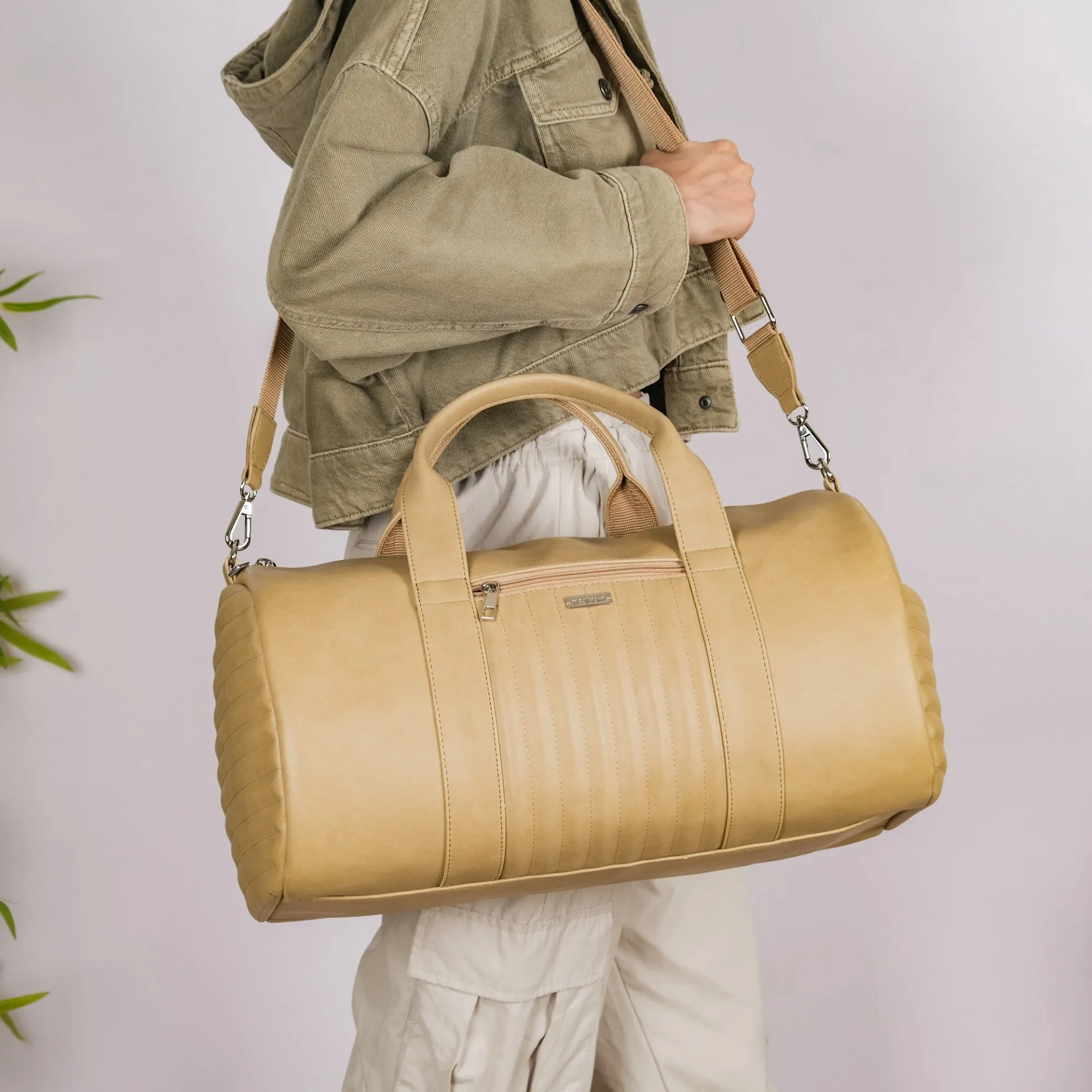 Jet-Setter Duffel Bag Beige Set Of 2