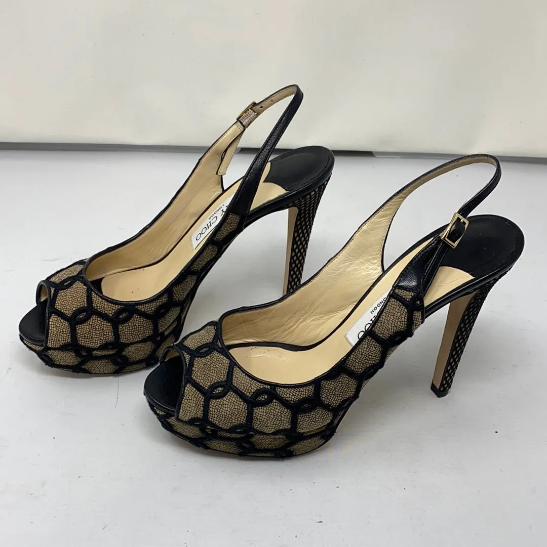 Jimmy Choo Platform Peep Toe Sling Back Heel