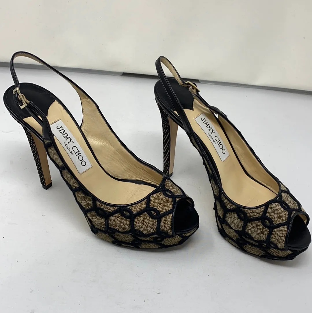 Jimmy Choo Platform Peep Toe Sling Back Heel