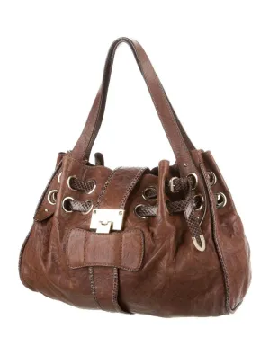 JIMMY CHOO RIKI LEATHER SATCHEL BAG