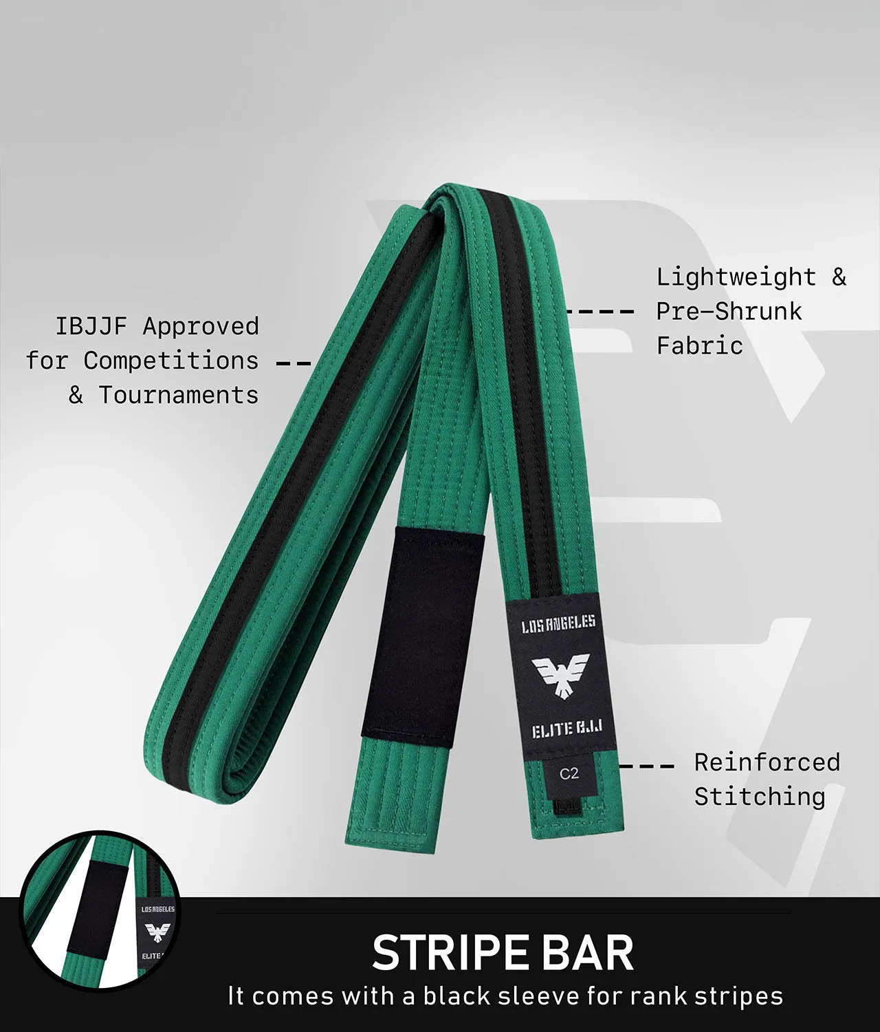 Kids' Brazilian Jiu Jitsu BJJ Green/Black Belt