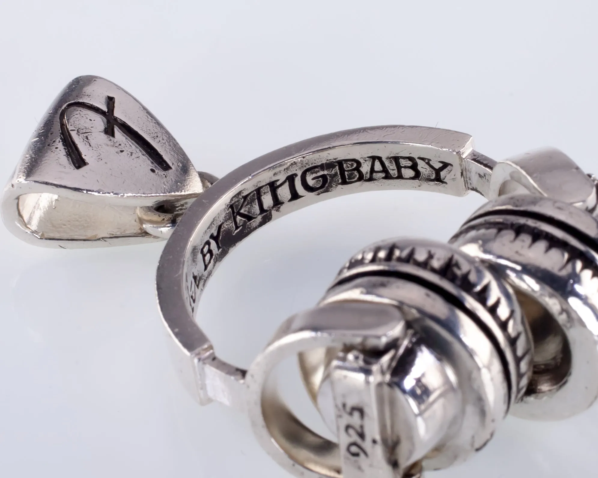 King Baby Studios Sterling Silver Fender Headphones Large Pendant