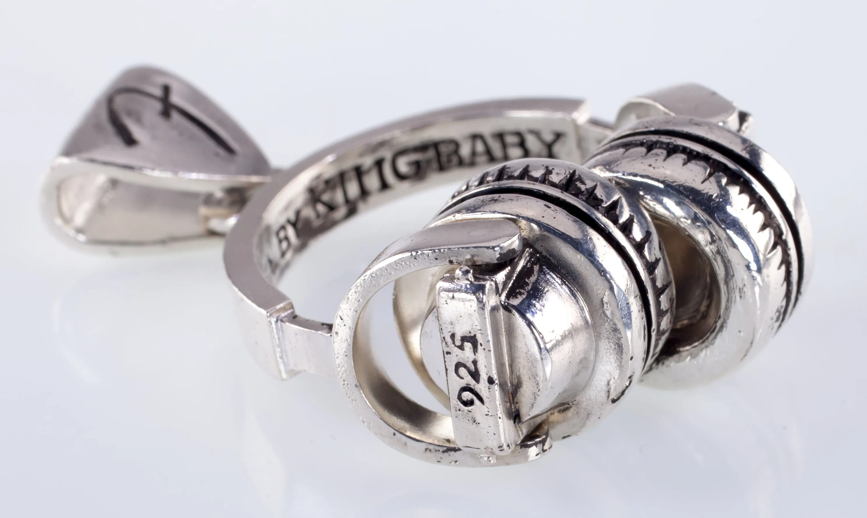 King Baby Studios Sterling Silver Fender Headphones Large Pendant