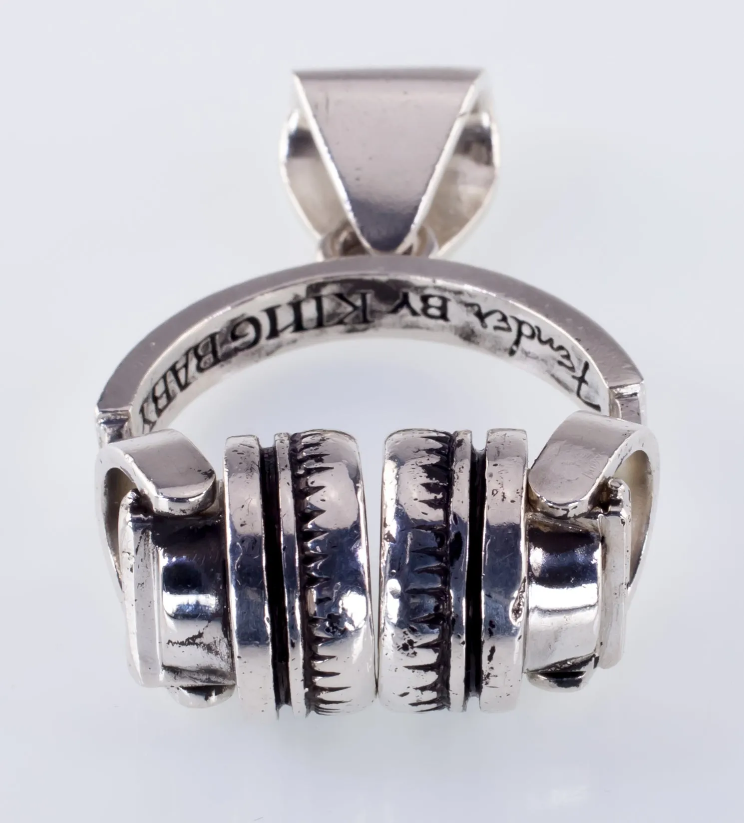 King Baby Studios Sterling Silver Fender Headphones Large Pendant