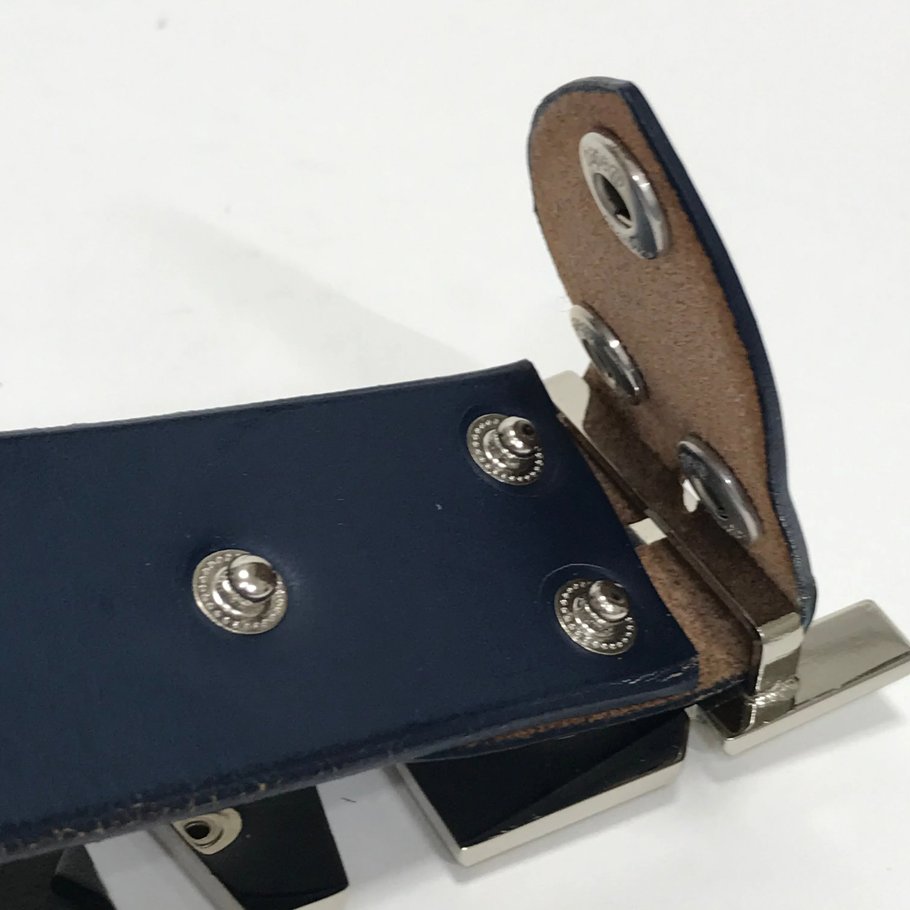 [L] A Bathing Ape Bape 3D Logo Metal / Leather Belt
