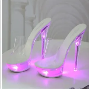 ladies slippers luminous high heels