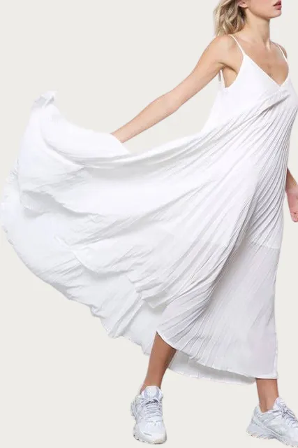 LAMU PLEATED CHIFFON MAXI DRESS