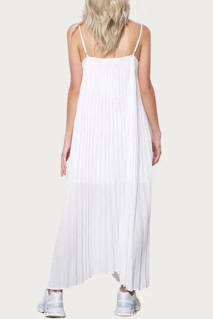 LAMU PLEATED CHIFFON MAXI DRESS
