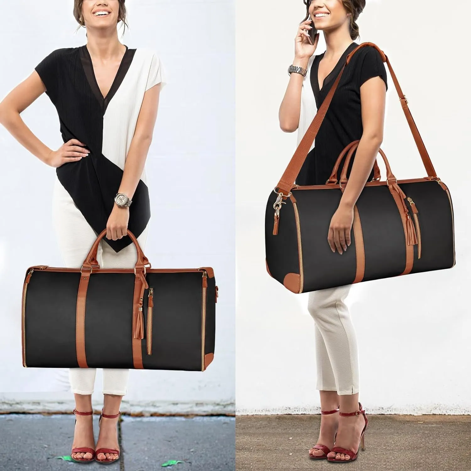 Large Capacity PU Leather Carry-On Bag