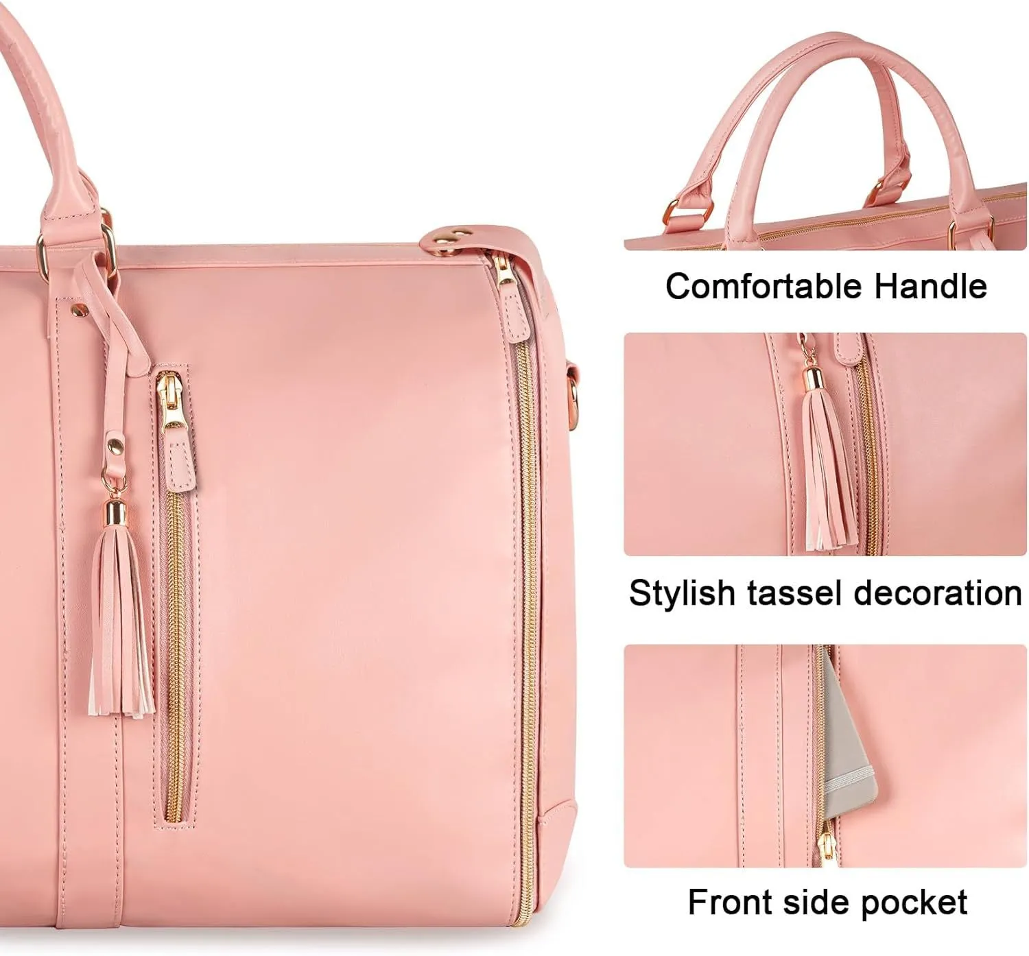 Large Capacity PU Leather Carry-On Bag
