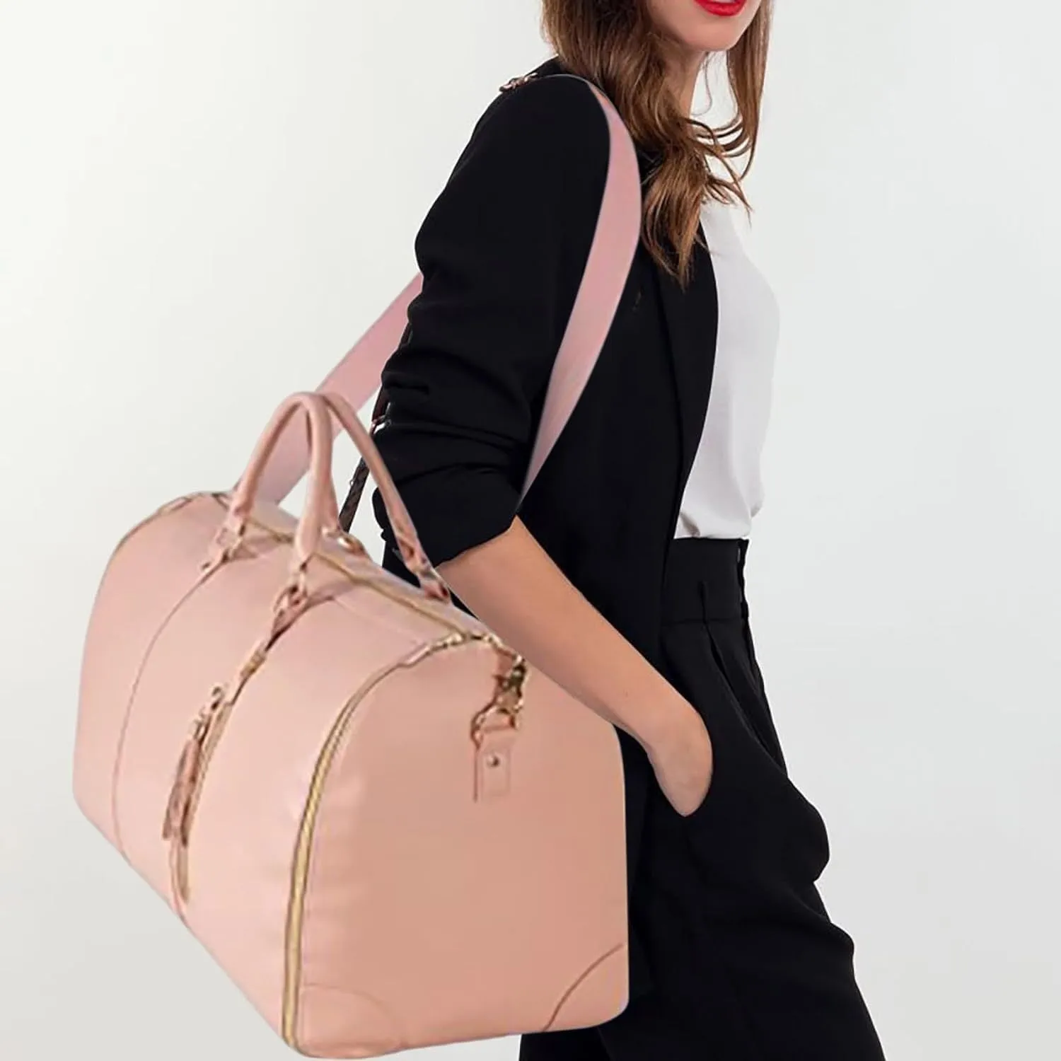 Large Capacity PU Leather Carry-On Bag