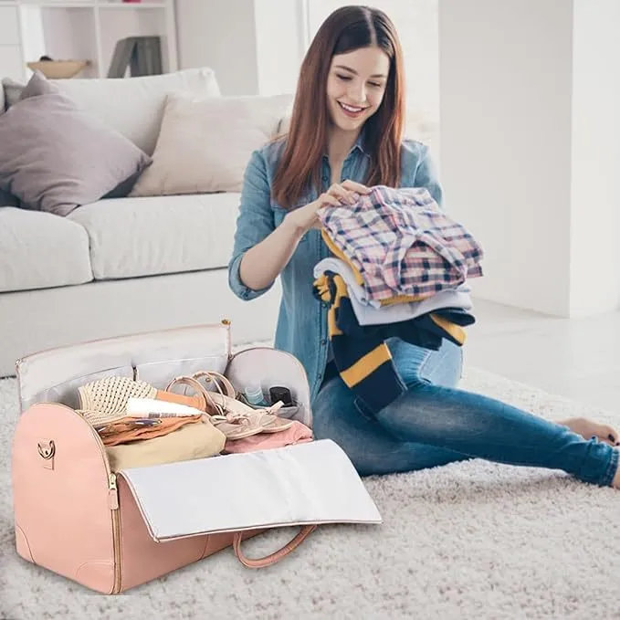 Large Capacity PU Leather Carry-On Bag