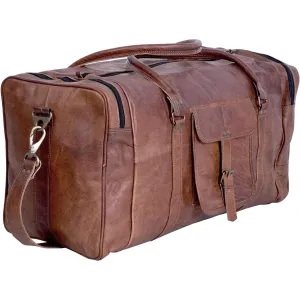 Leather Duffel Bag 28 inch Large Travel Bag Gym Sports Overnight Weekender Bag by Komal s Passion Leather, unisex-adult, Brown, 28 inch