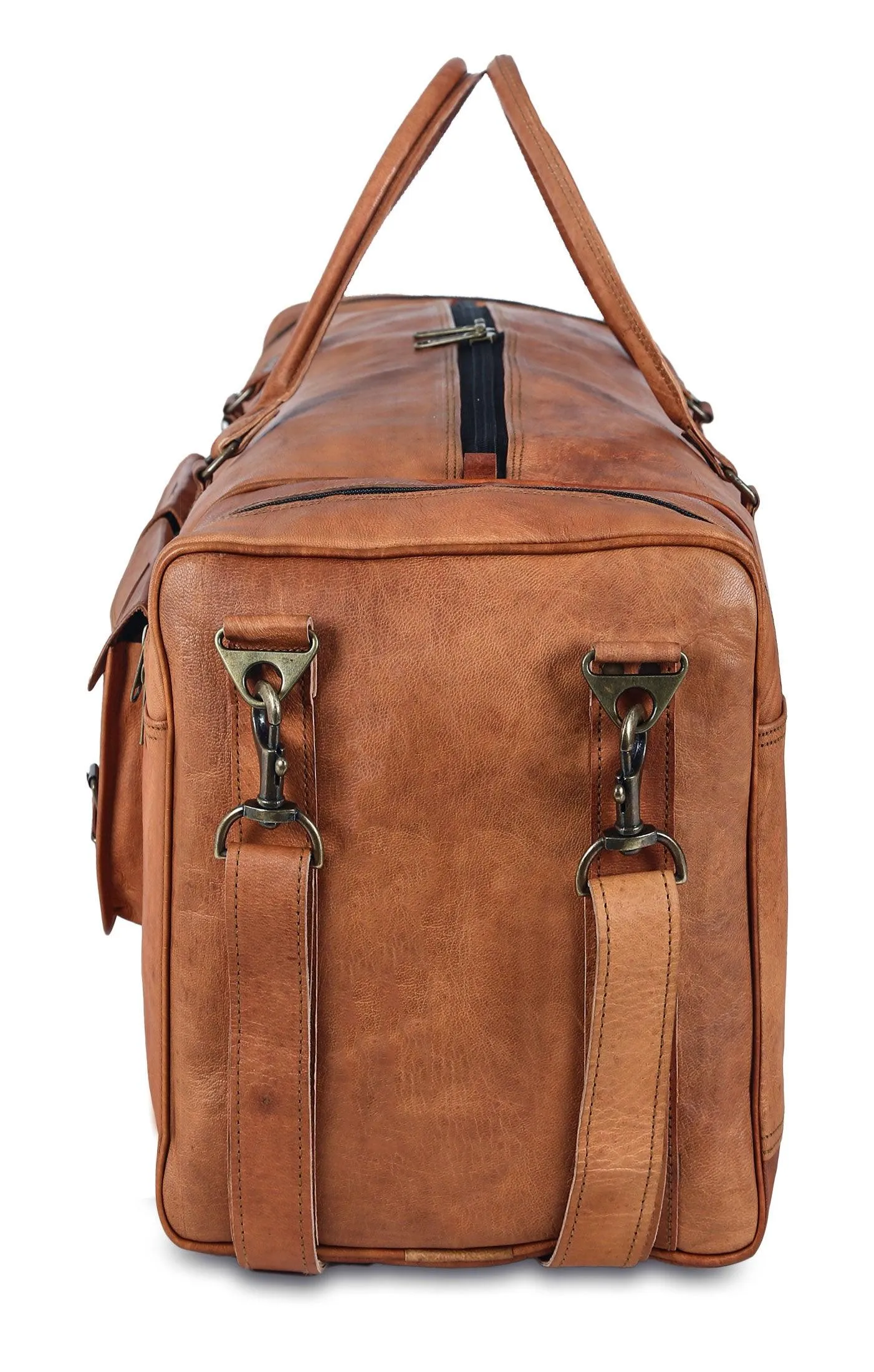 Leather Duffel Bag Large Travel Bag Gym Sports Overnight Weekender Bag