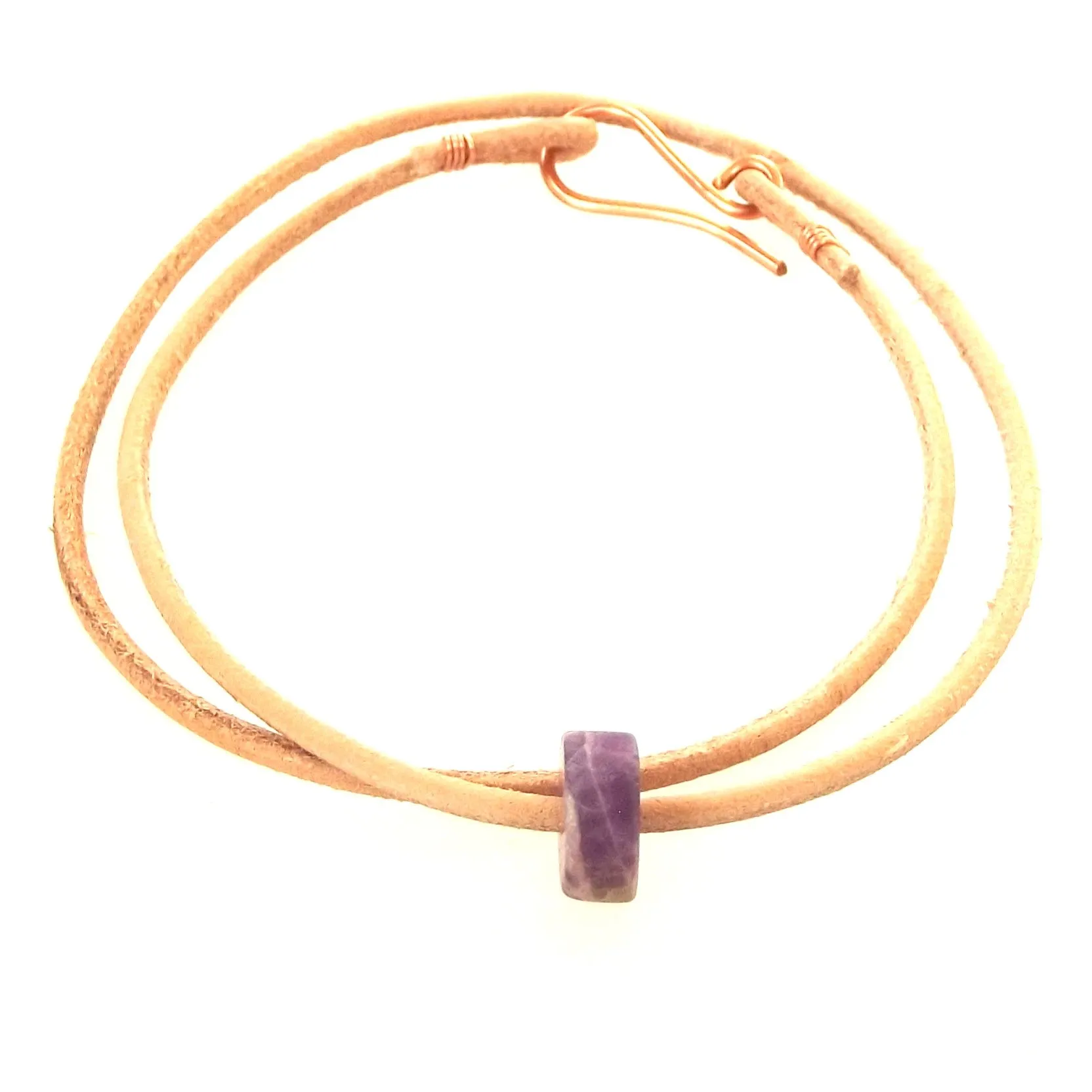 Leather n Gemstone Chokers / Wrap Bracelets